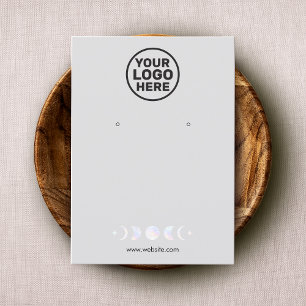 Add Logo Moon Phase Zodiac Earring Display Busin Business Card