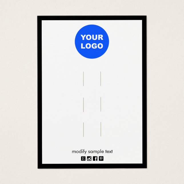 Add Logo Multiple 3 Hair Clip Display Holder (Front)