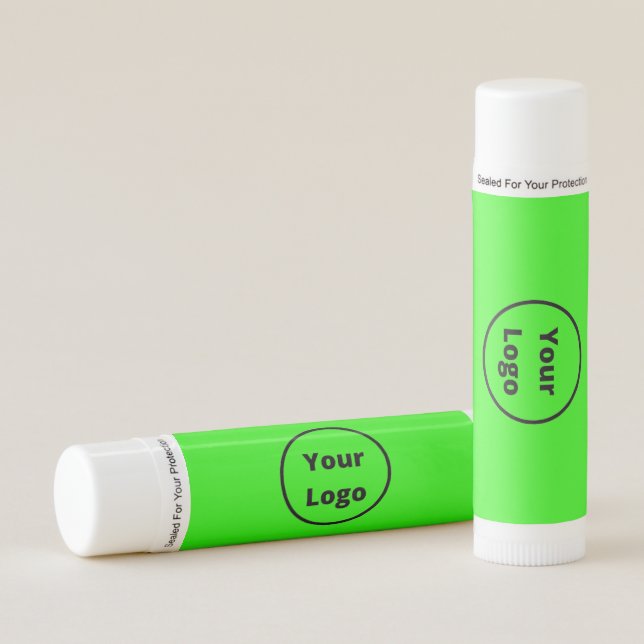 Add logo neon green lip balm (Front)