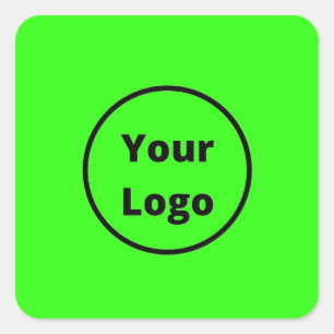 Add logo neon green square sticker