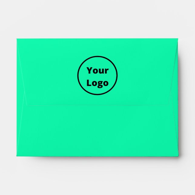 Add logo neon turquoise envelope (Back (Top Flap))