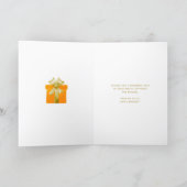 Add Logo Orange Gift Gold Fireworks Group Birthday Card (Inside)