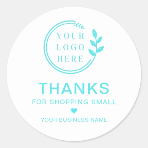 Add Logo Order Thank You Small Business Classic Round Sticker