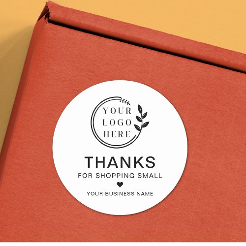 Add Logo Order Thank You Small Business Classic Round Sticker