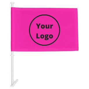 Add logo plain pink car flag