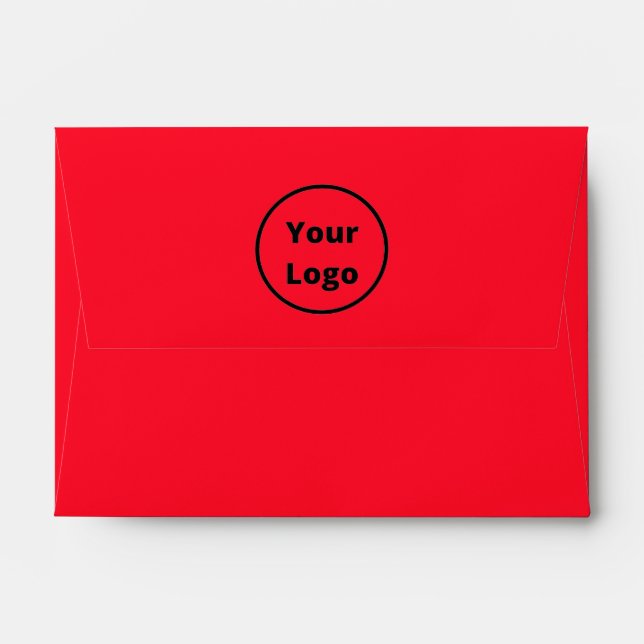 Add logo plain red envelope (Back (Top Flap))