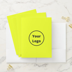 Add logo plain yellow pocket folder