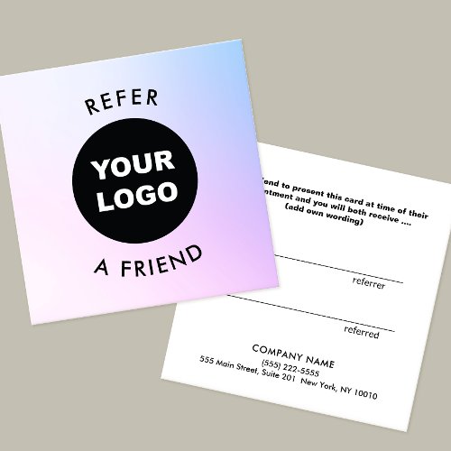 Add Logo Purple Customer Referral Card