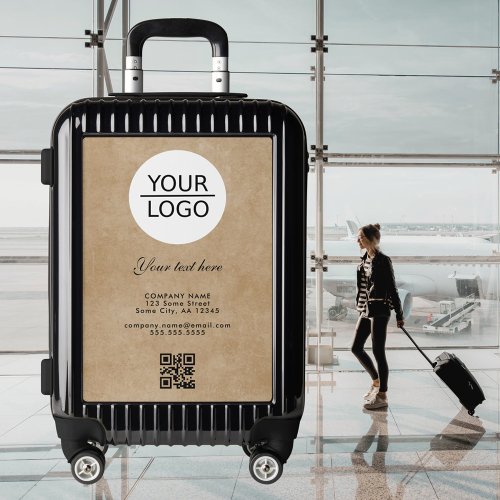 Add Logo QR Code Custom Text Company Luggage