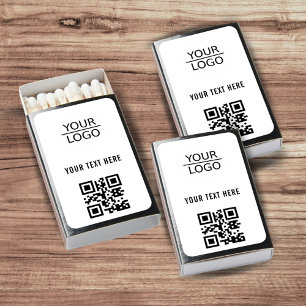 Add Logo QR Code Custom Text Company Promotion  Matchboxes