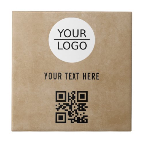 Add Logo QR Code Custom Text Promotion  Ceramic Tile