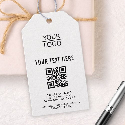 Add Logo QR Code Custom Text Promotion  Gift Tags