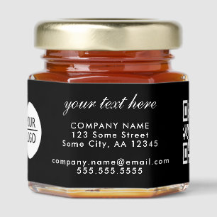 Add Logo QR Code Custom Text Promotion Honey Jar Favors