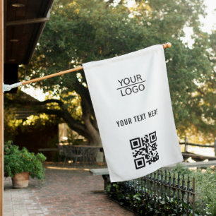Add Logo QR Code Custom Text Promotion House Flag