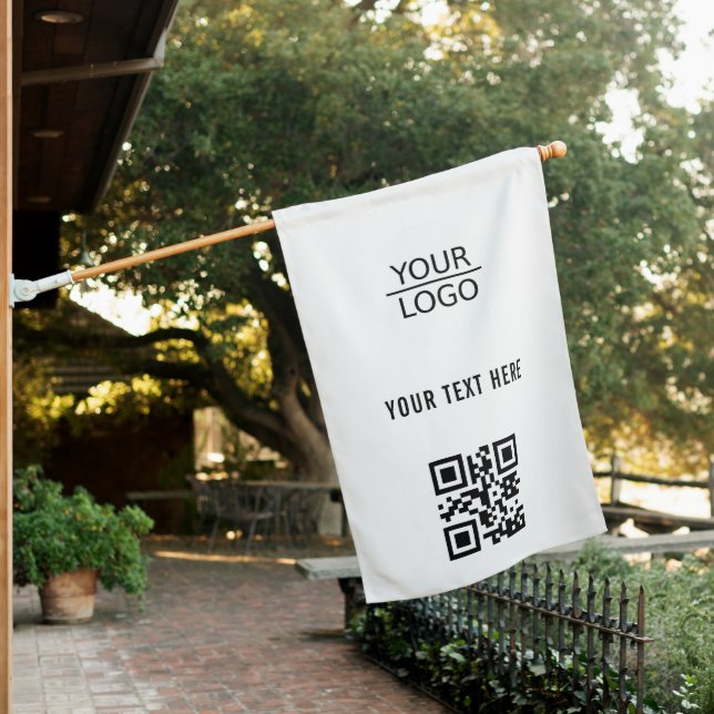 Add Logo QR Code Custom Text Promotion  House Flag (In SItu)