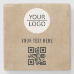 Add Logo QR Code Custom Text Promotion  Stone Coaster