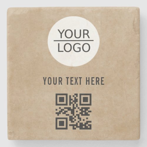 Add Logo QR Code Custom Text Promotion  Stone Coaster