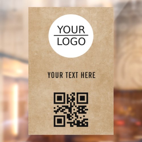 Add Logo QR Code Custom Text Promotion  Window Cling
