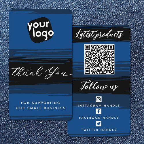   Add Logo  QR Code Modern Personalized Thank You Business Card