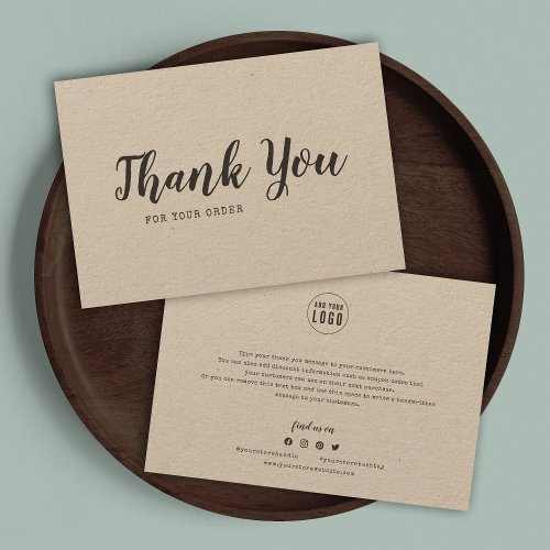 Add Logo Script and Typewriter Kraft Thank You