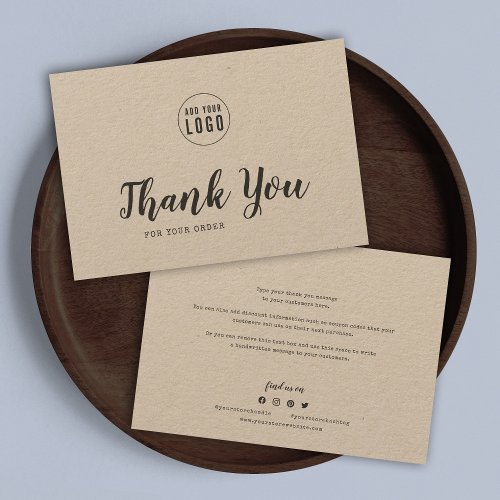 Add Logo Script and Typewriter Kraft Thank You