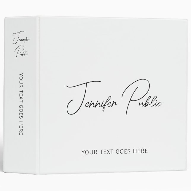 Add Logo Script Text Name Here Trendy Template 3 Ring Binder (Front/Spine)