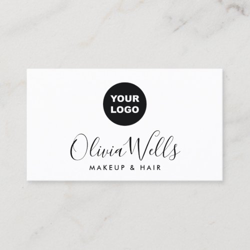 Add Logo  Signature Script White Social Media  Business Card