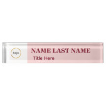 Add Logo Simple Blush Pink Name Title
