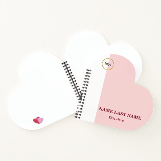 Add Logo Simple Blush Pink  Name Title Notebook (Inside)