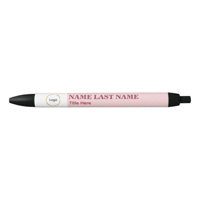 Add Logo Simple Blush Pink Name Title Pen (Front)