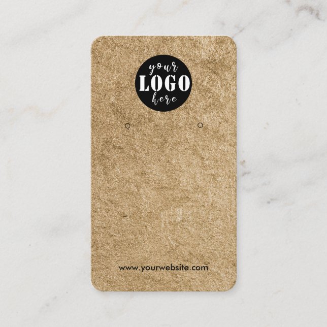  Add logo Simple Kraft Paper earring Display Card (Front)