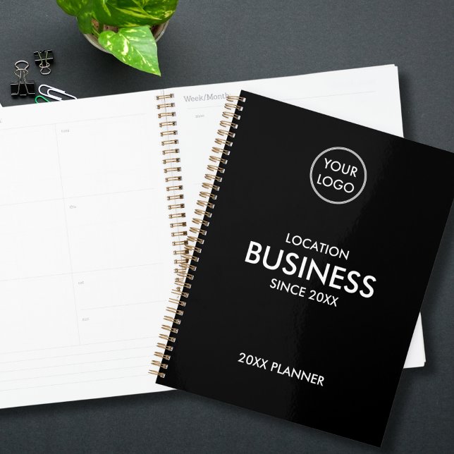 Add Logo Simple Modern Black Custom Business Planner (Creator Uploaded)