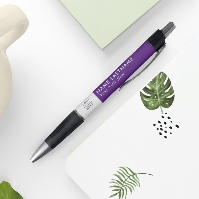 Add Logo Simple Modern Purple Elegant Name Title Pen (Creator Uploaded)