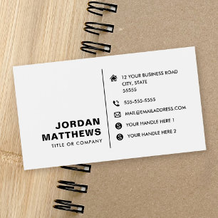 Add logo social media icons white business card