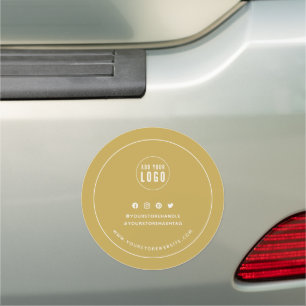 Add Logo Social Media White Border Custom Color Car Magnet