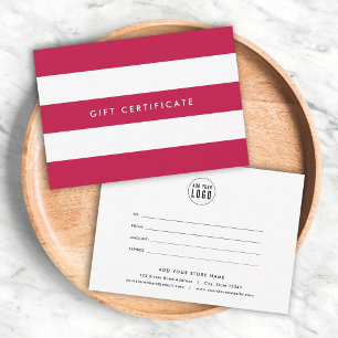 Add Logo Stripes & Custom Color Gift Certificate