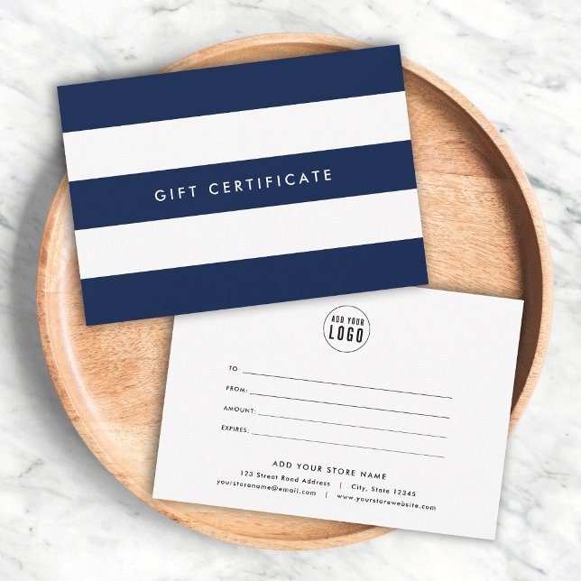 Add Logo Stripes & Custom Color Gift Certificate (Creator Uploaded)
