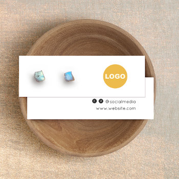 Add Logo Stud Earring Jewelry Display Card by sm_business_cards at Zazzle