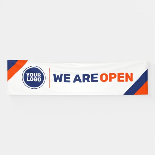add logo template we are open business banner