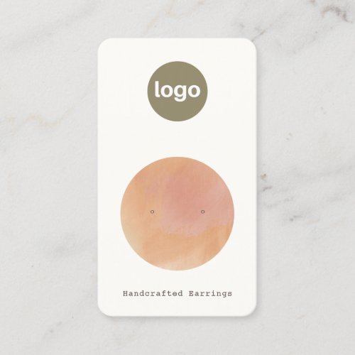 Add Logo Terracotta Watercolor Stud Earring  Business Card