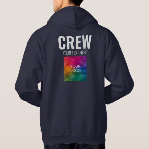 Add Logo Text Here Crew Mens Double Sided Design Hoodie