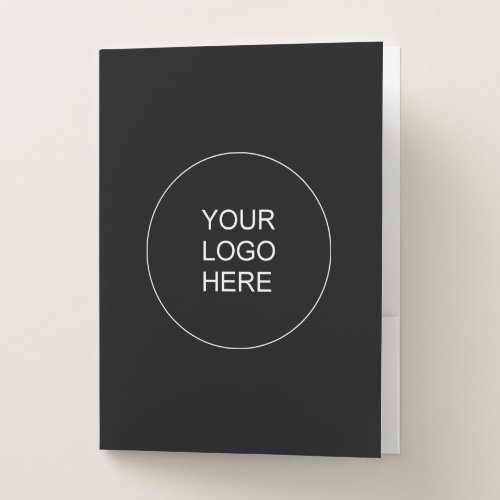 Add Logo Text Here Template Elegant Black Pocket Folder