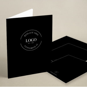 Add logo text here template simple black pocket folder