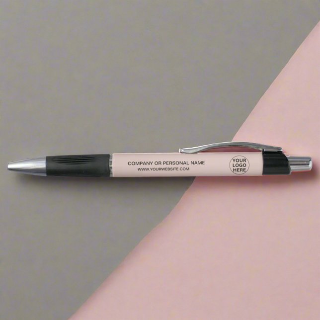 Add Logo & Text l Promotional Blush Pink Branded Pen (Creator Uploaded)