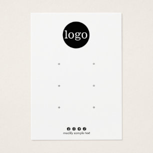 Add Logo Three Hole Earring Display Card