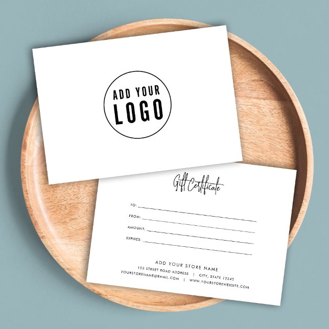 Add Logo Trendy Modern Script Gift Certificate (Creator Uploaded)