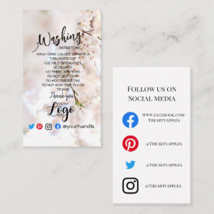 ADD LOGO washing instructions CARE CARD flowers