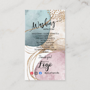 ADD LOGO washing instructions CARE CARDS gold