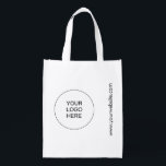 Add Logo Website Address Template Promotional Grocery Bag<br><div class="desc">Promotional Internet Website Address Trendy Template Upload Add Image Logo Photo Reusable Shopping Grocery Bag.</div>