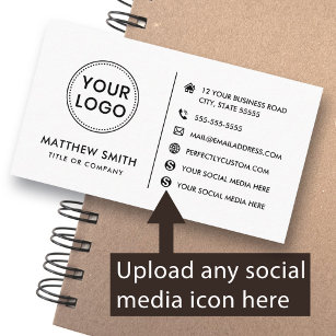 Add logo website any social media modern minimal business card
